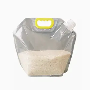 Sealed Food Grade Rice Bag Household Suction Nozzle Bag Stand Up Spout Pouch Bag for rice grain storage