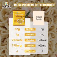 Fitness Curry Instant Noodles 22g Plant Based Protein Non Fried Low Sugar Low Fat Non GMO Vegan Ramen Bag
