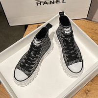 Chaussures montantes tendance en toile pour femmes avec logo personnalisé 2026 – Baskets mode pour dames en dropshipping