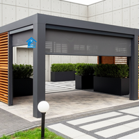 Pergola motorisée à toit rétractable en aluminium Sweet Home 16x12 pieds - Imperméable et écologique - Bâtiments de jardin extérieurs