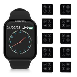 IP67 <b>Waterproof</b> Two-way Communication Restaurant Order Device Waiter Smart Wrist <b>Watch</b> Call Pager Buzzer System 433.92MHz - Product Image 1