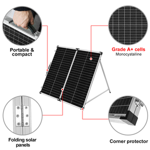 <span class=keywords><strong>DOKIO</strong></span> Entrepôt européen 18V 150W <span class=keywords><strong>160W</strong></span> Panneau solaire en verre pliable avec contrôleur Panneau solide - Product Image 3