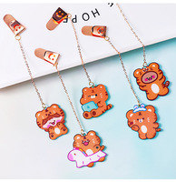 Marcapáginas de Plástico Acrílico Reutilizable con Diseño de Tigre de Dibujos Animados, Venta al por Mayor, para Regalo de Estudiantes de Primaria
