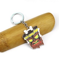 Porte-clés en émail de jeu d'anime Crash Bandicoot, porte-clés cosplay, porte-clés de voiture