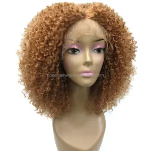 Novelties Short Wigs For Black Women Synthetic Fiber Hair Marley Hair Afro Kinky Blonde Body Wave Burmese Curly Wig