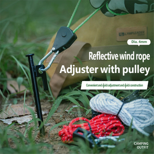 Dispositif de fixation de corde de tente de camping réfléchissant, dispositif de serrage de corde de tente pare-soleil, accessoires de tente de camping en plein air - Product Image 2
