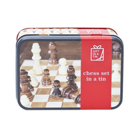 Boîte en étain personnalisée pour jeu d'échecs rectangulaire de voyage