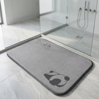 Tapis de sol carré pour salle de bain, absorbant, à séchage rapide, en mousse à mémoire de forme, antidérapant, moderne, minimaliste, lavable, pour salle de bain et toilettes
