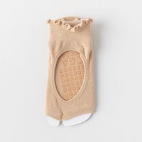 Chaussettes antidérapantes en coton respirant à bout ouvert et à volants tricotés sur mesure de haute qualité pour adolescentes et femmes, idéales pour le yoga
