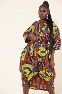 <span class=keywords><strong>Robe</strong></span> africaine à imprimé pour femmes, <span class=keywords><strong>grande</strong></span> <span class=keywords><strong>taille</strong></span>, col <span class=keywords><strong>en</strong></span> V, nouvelle collection 2021, 100% coton <span class=keywords><strong>wax</strong></span> africain, <span class=keywords><strong>robe</strong></span> à imprimé tendance - Product Image 3