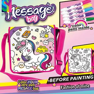 SY TOYS bricolage personnalisé Doodle sacs Art activité meilleur cadeau couleur votre propre <span class=keywords><strong>licorne</strong></span> sac de messager Kit d'artisanat pour les filles - Product Image 2