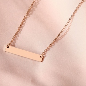 จี้ห้อยคอแบบสี่เหลี่ยมเปล่าสำหรับสลักลายเอง DIY - Product Image 5
