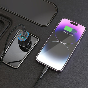 Fmax điện thoại di động Phụ Kiện MFI Car Charger Cáp dữ liệu với bule Vòng tròn ánh sáng 69 Wát Car Charger Set cho iPhone - Product Image 6