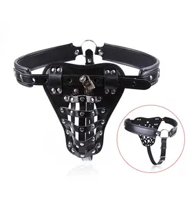 Chastity Belt For Men With Adjustable Strap On Slip Harness SM Fetish Bondage Erotic Costumes With Key And Lock