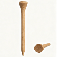 Tees de golf en gros – Supports de balle en bois de bouleau naturel foncé, vente directe d'usine