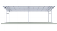 Structure de carport solaire en aluminium haute résistance à 4 piliers, station de recharge photovoltaïque légère pour voitures