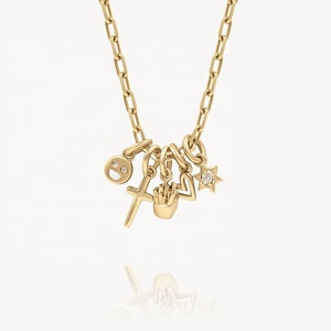 2025อิโมติคอนชุบทอง18K สุดน่ารักทรงเล็กรูปพระจันทร์หัวใจเล็กๆสำหรับทำเครื่องประดับดีไซน์ตามสมัยนิยม - Product Image 3