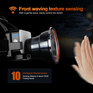 WOSEN Rechargeable Flashlight 10W Super Bright White <b>Light</b> Power Bank Cob Work <b>Light</b> Wave Sensor Hiking Led Headlamp - Product Image 5