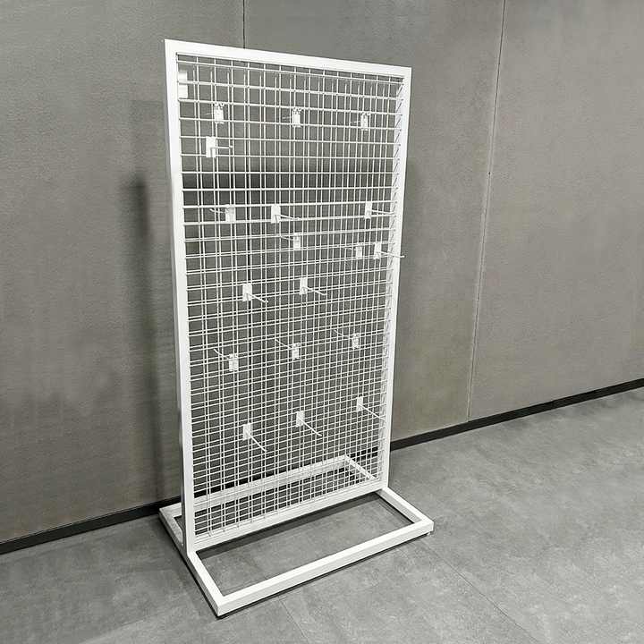 Metal Wire Grid Display Rack Retail Shop Free Standing Metal Mobile ...