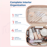 Pochette de voyage personnalisée avec logo, en nylon, fermeture éclair, légère, rembourrée, douce et moelleuse, pour le maquillage et les cosmétiques