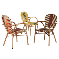 Chaises de bistrot françaises en rotin et aluminium, confortables et modernes, pour restaurant en plein air, style européen