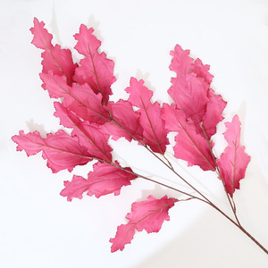 Plante artificielle en soie Lc en forme de feuille de Bouddha à 3 branches pour décoration de plafond de mariage et arrangement floral d'arche - Product Image 3