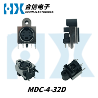 Connecteurs DIN HX Factory Direct 4 broches série MDC-4-32D, borne S, mini DIN femelle, base en fer, prise de clavier, connecteurs DIN à angle droit