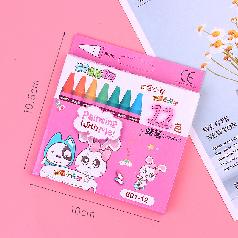 12 colors crayon pink