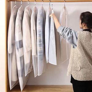 Washable Thick Transparent Clothing Dust Cover Waterproof Hanging Pocket Coat <b>Storage</b> Bag for Household Use - Product Image 5