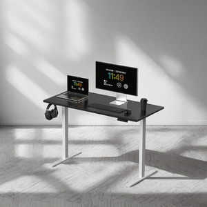 Bureau debout convertible Wayon moderne à manivelle en verre trempé pour étudiants, montage facile, hauteur réglable ergonomique pour l'étude - Product Image 3