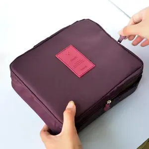 Hersteller Großhandel Tragbare Reise Aufbewahrung tasche wasserdichte Kultur beutel reine Farbe Make-up-Tasche