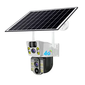 V380 Dual Len 4MP Solar Battery Powered Camera VCS03-4G CCTV LTE SIM Card 4G IP PTZ Dual Lens Camera