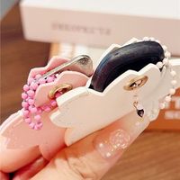 Perlengkapan Pembuatan Gantungan Kunci Kulit Sakura DIY Dengan Rantai Manik-Manik & Cincin Logam untuk Pembuatan Perhiasan, Pengatur Kunci Mobil