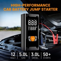Démarreur de voiture d'urgence avec compresseur d'air 150 PSI, gonfleur de pneus numérique, chargeur de batterie 12V 6000 mAh, éclairage LED, crête de 1000A
