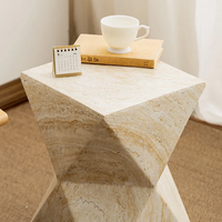 Meubles de salon modernes nordiques Table basse en travertin d'oxyde de magnésium canapé géométrique Simple chambre Table de chevet nidification