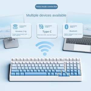 MATHEW YG98 Teclado para juegos de teclas completas Teclado personalizado intercambiable en caliente 99 teclas RGB 2,4 Ghz/Tipo-C/Bluetooth para deportes electrónicos y oficina - Product Image 3