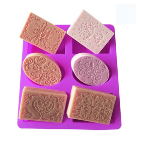Moule à gâteau en silicone à 6 cavités avec motif dentelle, qualité alimentaire, pour savon, vente en gros directe d'usine pour marque privée, avec logo personnalisé - Product Image 4