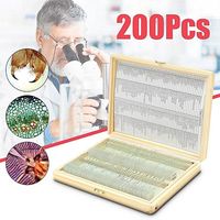 100 Kinds Human Tissue Prepared Glass Microscope Slides for Medical Teaching Packed in Wooden Box