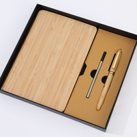 Carnet en bambou créatif avec logo personnalisé, journal A4, coffret cadeau, carnet en bambou avec stylo