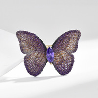 Broche Papillon Brodé Violet Vintage XILIANGFEIZI – Accessoire de Mode Personnalisé pour Mariage, Fête et Cadeau