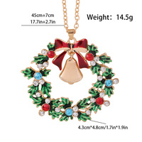 Ensemble de bijoux plaqué or avec motif cloche de Noël pour femme : collier, broche, boucles d'oreilles, bracelet – Coffret cadeau de fêtes – Vente en gros