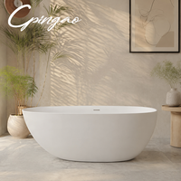 Baignoire en pierre artificielle sur mesure pour bain relaxant avec surface mate réparable pour les marques OEM ODM, projets hôteliers et entrepreneurs