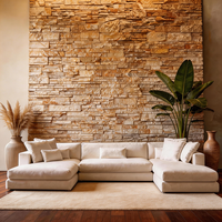 Vente flash - Canapé d'angle moderne en cuir suédé écologique Villabach pour salon