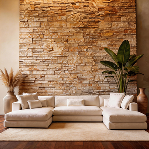Sofá Seccional en Forma de L para Sala de Estar, Modelo Villabach, Moderno, de Cuero Sintético Ecológico, en Oferta - Product Image 2