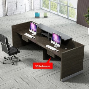 Mostrador de Recepción Cuadrado de Madera, Moderno, Simple y Artístico, para Oficina, Empresa, Institución o Entrada de Edificio de Capacitación, Marca Hongqiao - Product Image 2