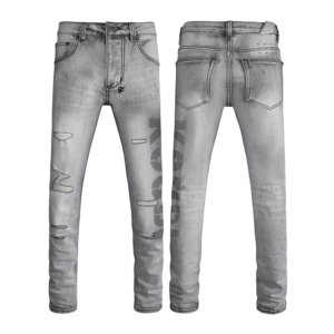 Nuevos Jeans Vintage para Hombre, Pantalones Vaqueros Gris Jaspeado, Jeans Ajustados y Elásticos para Hombre, Jeans de Corte Recto que Adelgazan - Product Image 1