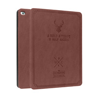 Étui à rabat Pengjin rétro en similicuir à motif cerf avec support magnétique pour iPad 9.7/10.2/10Pro/11/Air10.9