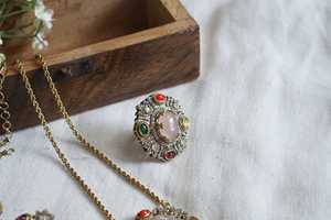 Conjunto de Collar Polki, Conjunto de Collar de Latón, Elegante Estilo Étnico para Fiestas, Bodas, Compromisos, Aniversarios o Ideas de Regalo - Product Image 3