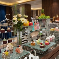 Ensemble de supports à buffet en acier inoxydable martelé GEHONG, présentoir à plusieurs niveaux pour la restauration hôtelière, les mariages et les tables de desserts