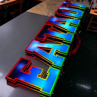 Letras LED RGB 3D Personalizables, Letrero Luminoso a Todo Color Programable, Letras de Canal Resistentes al Agua IP65 para Fachadas de Tiendas, Centros Comerciales y Hospitales